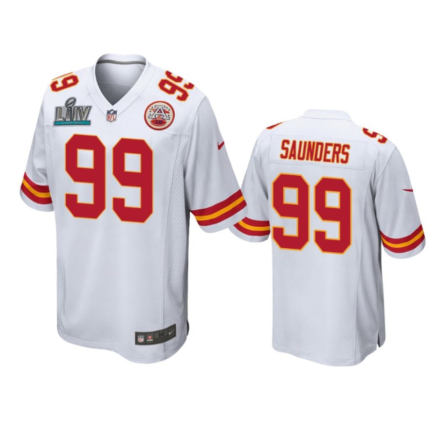 mens kansas city chiefs khalen saunders white super bowl liv game jersey