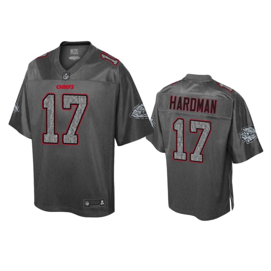 mens kansas city chiefs mecole hardman heather charcoal static fashion jersey