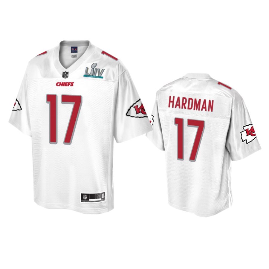 mens kansas city chiefs mecole hardman white super bowl liv champions jersey