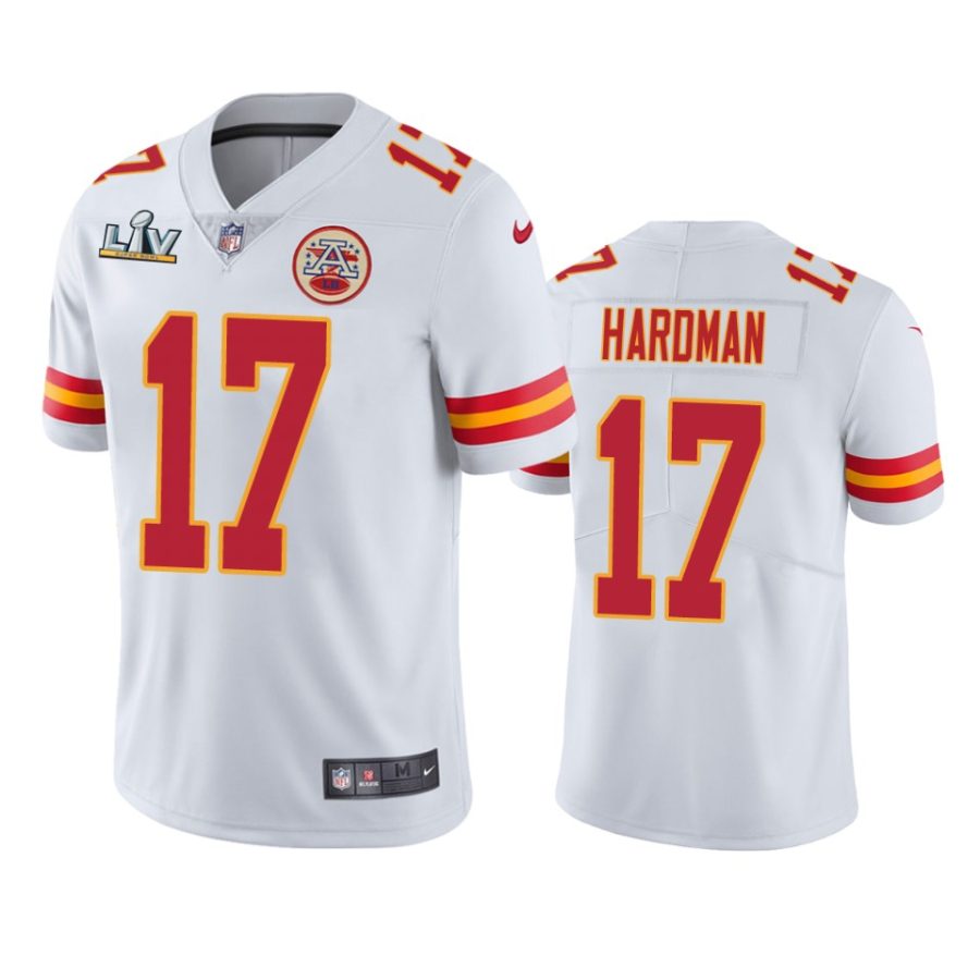 mens kansas city chiefs mecole hardman white super bowl lv vapor limited jersey