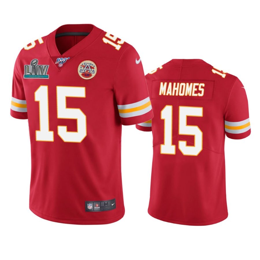 mens kansas city chiefs patrick mahomes red super bowl liv vapor limited jersey