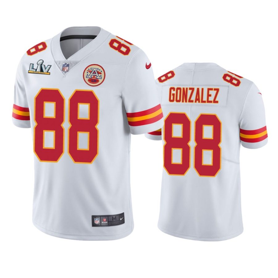 mens kansas city chiefs tony gonzalez white super bowl lv vapor limited jersey