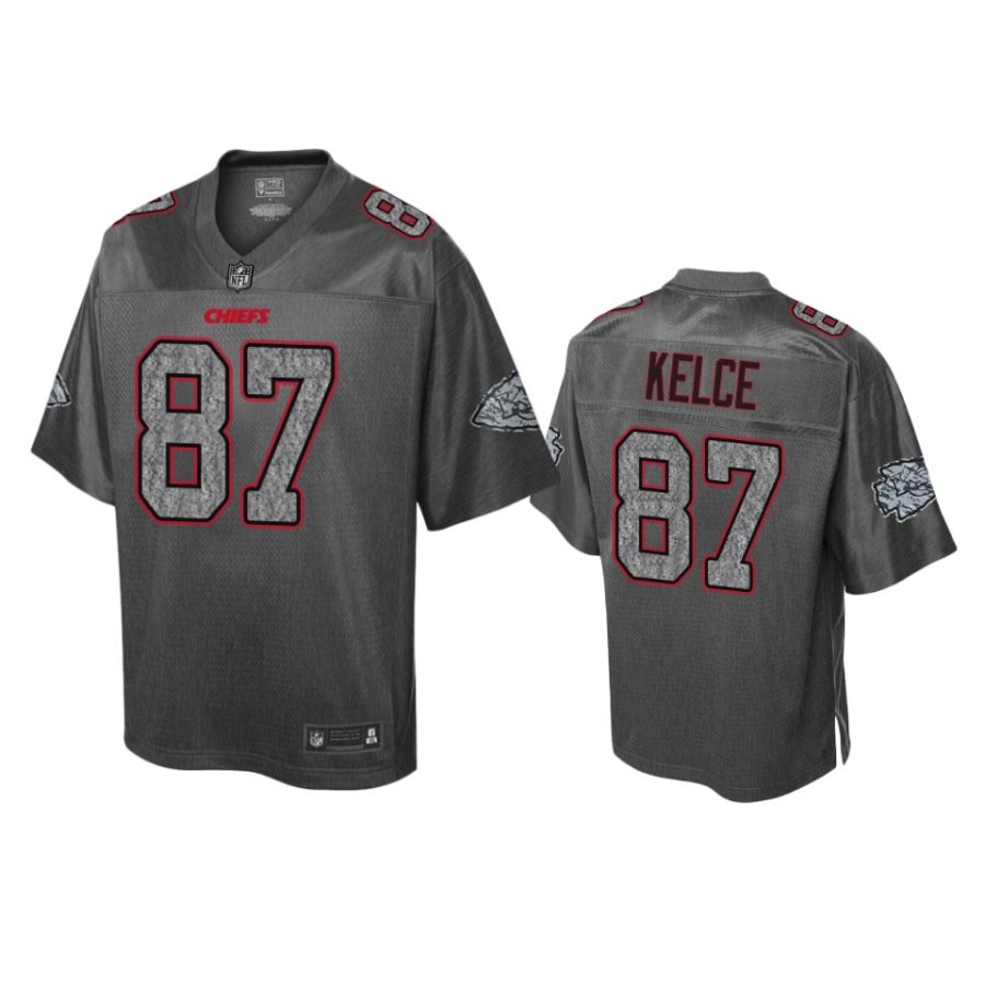 mens kansas city chiefs travis kelce heather charcoal static fashion jersey