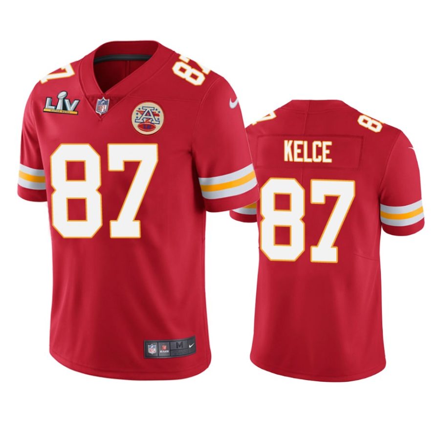 mens kansas city chiefs travis kelce red super bowl lv vapor limited jersey