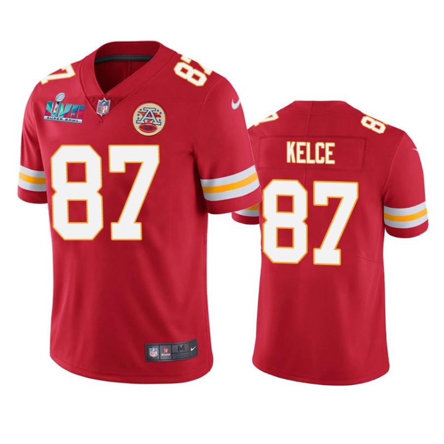 mens kansas city chiefs travis kelce red super bowl lvii vapor limited jersey