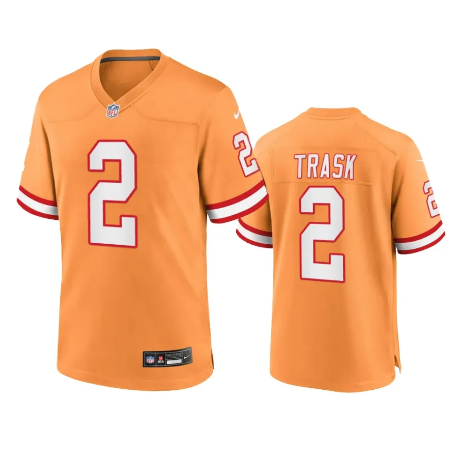 mens kyle trask buccaneers orange throwback game jersey