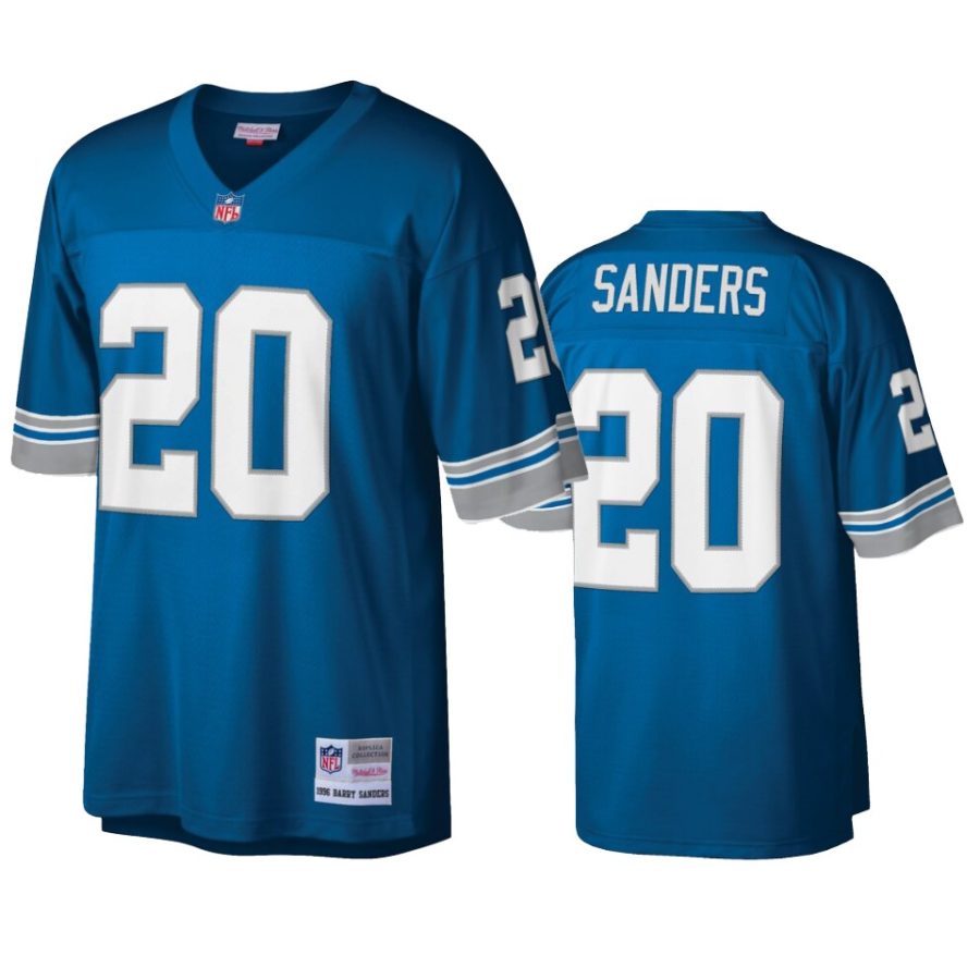 mens lions barry sanders blue legacy replica jersey