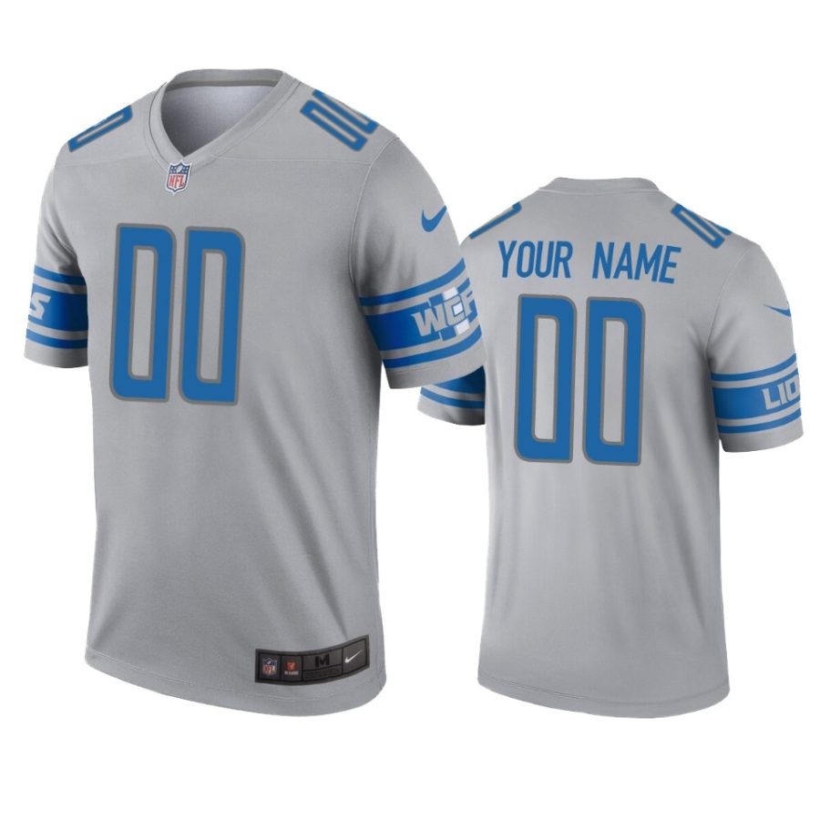 mens lions custom gray inverted legend jersey