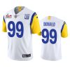 mens los angeles rams aaron donald white super bowl lvi captain patch jersey