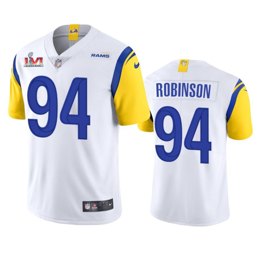 mens los angeles rams ashawn robinson white super bowl lvi limited jersey