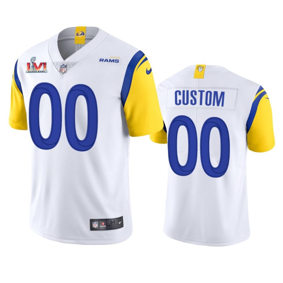 mens los angeles rams custom white super bowl lvi limited jersey