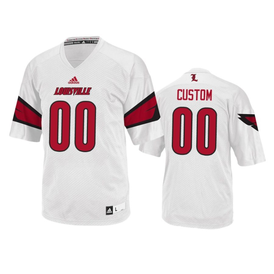 mens louisville cardinals custom white college football jersey