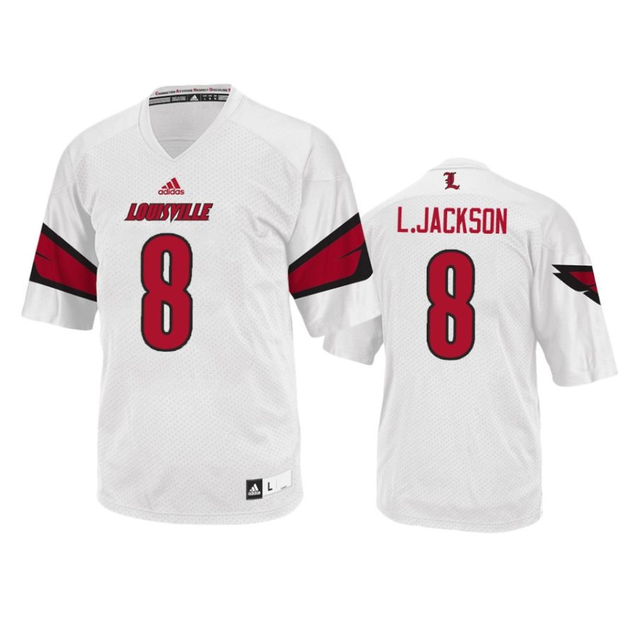 mens louisville cardinals lamar jackson white college football jersey