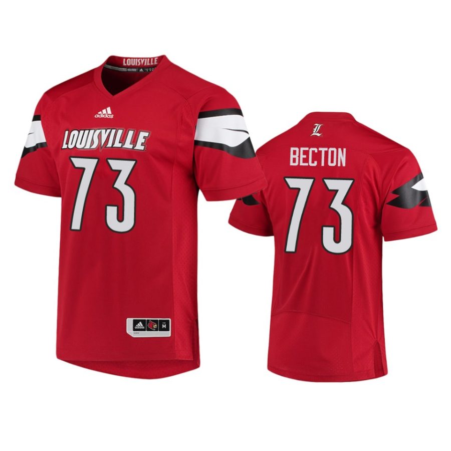 mens louisville cardinals mekhi becton red college football jersey