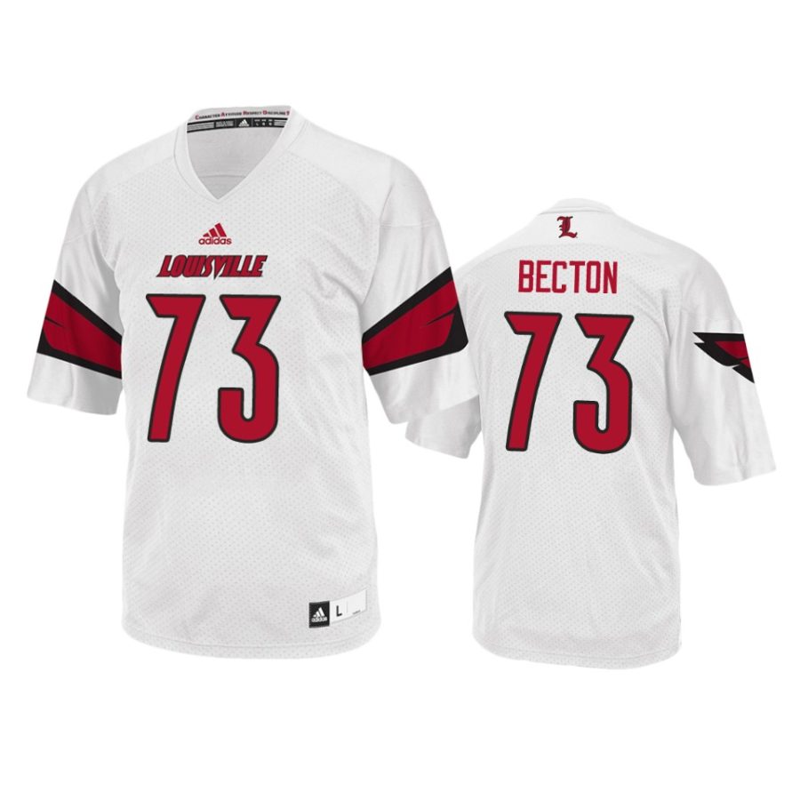 mens louisville cardinals mekhi becton white college football jersey