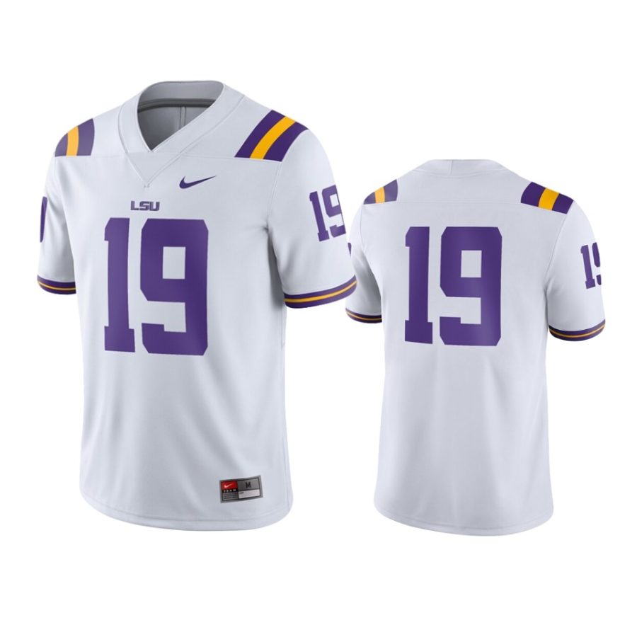 mens lsu tigers 19 nike white game jersey