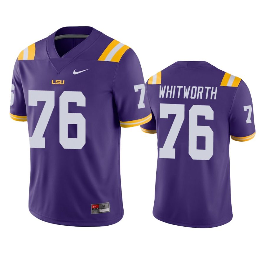 mens lsu tigers andrew whitworth purple college football jersey