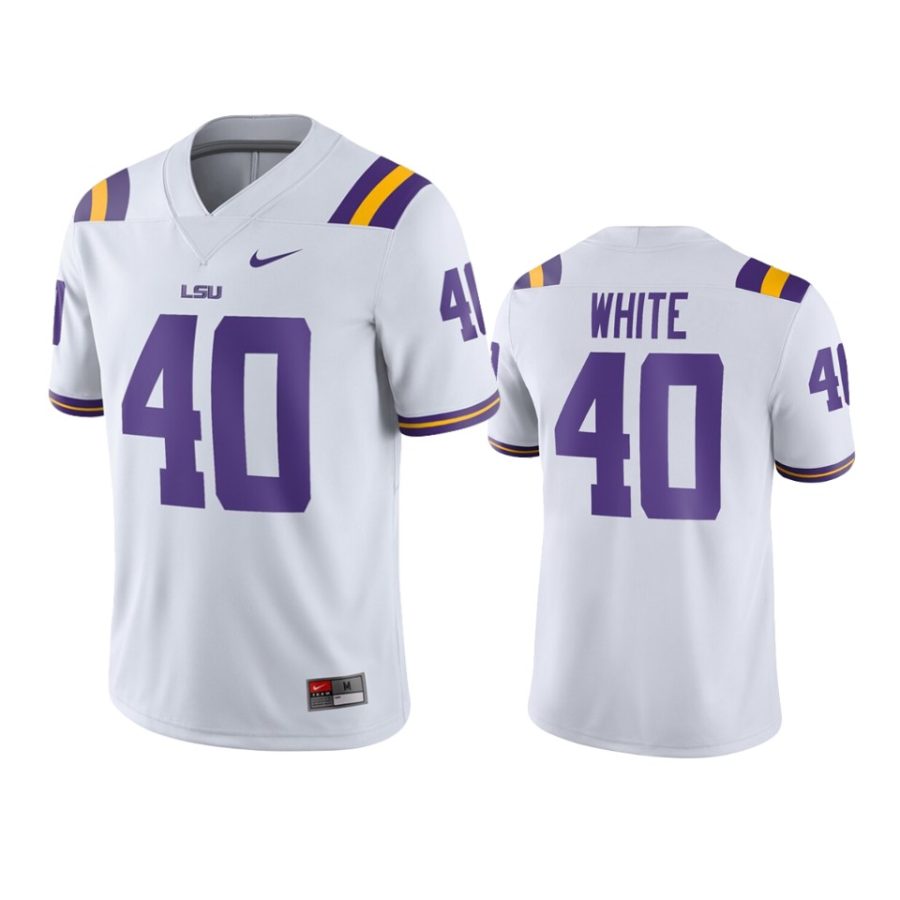 mens lsu tigers devin white nike white game jersey