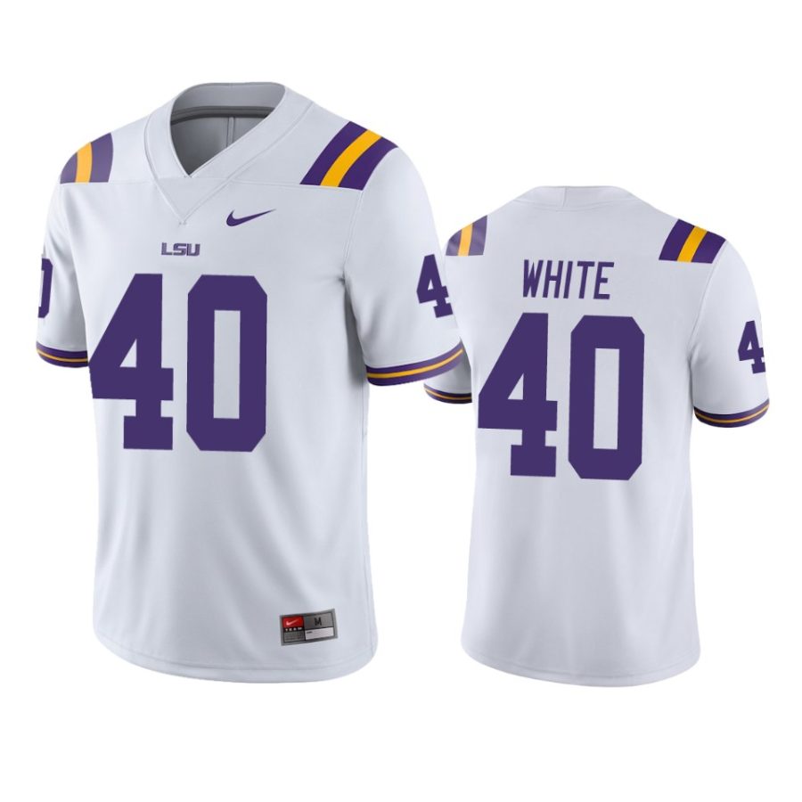 mens lsu tigers devin white white college football jersey