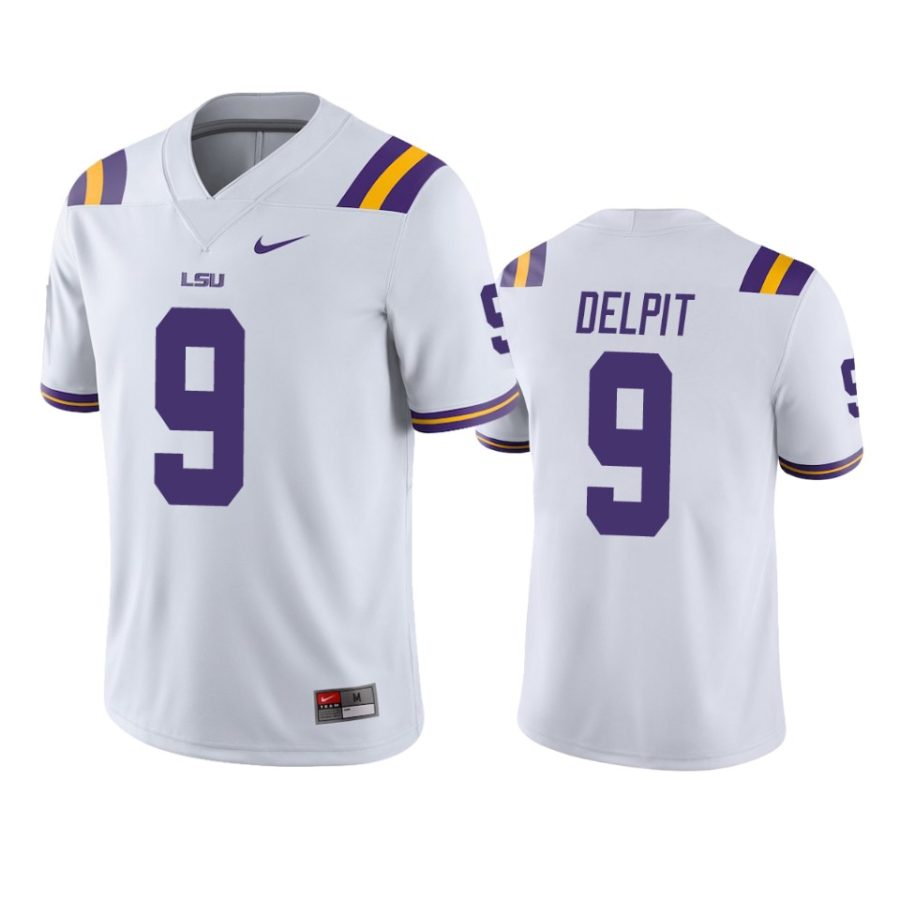 mens lsu tigers grant delpit white college football jersey