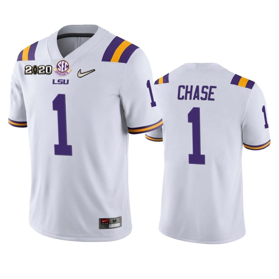 mens lsu tigers jamarr chase white 2020 national championship jersey