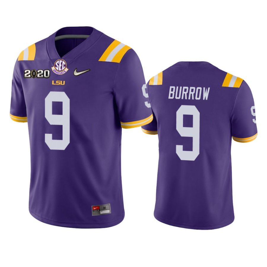 mens lsu tigers joe burrow purple 2020 national championship jersey