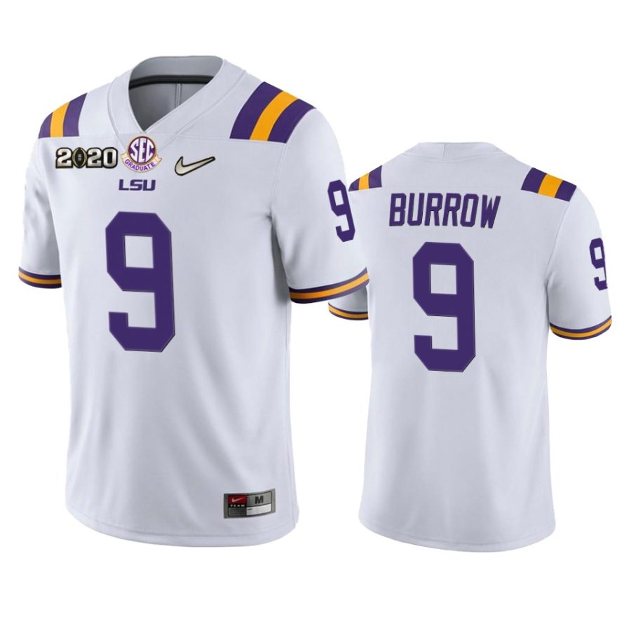 mens lsu tigers joe burrow white 2020 national championship jersey