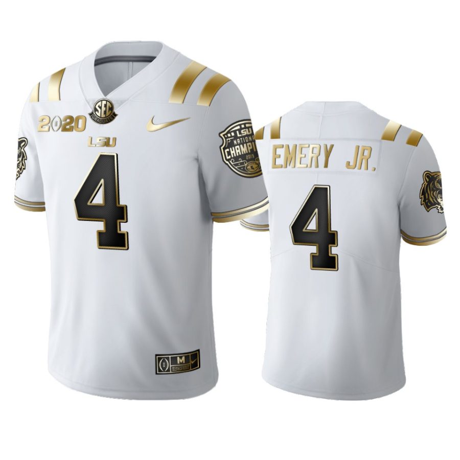 mens lsu tigers john emery jr. white 2020 national champions golden edition jersey