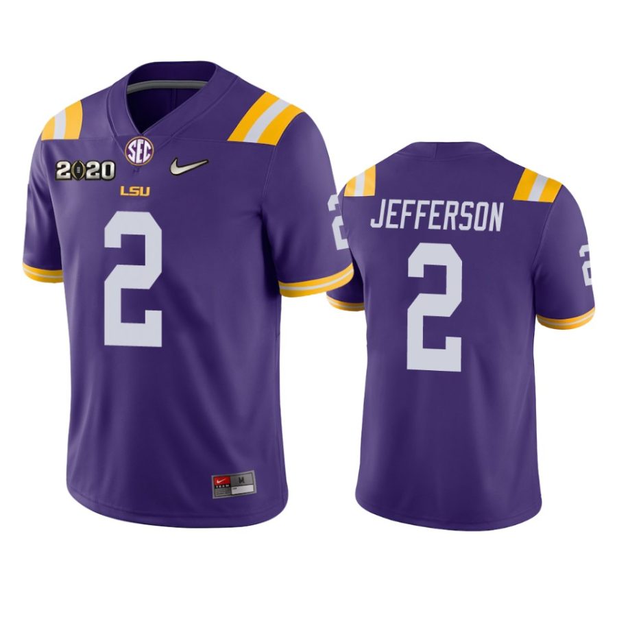 mens lsu tigers justin jefferson purple 2020 national championship jersey