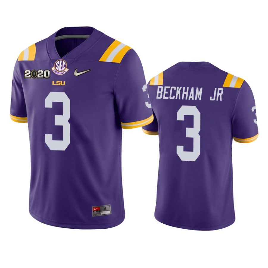 mens lsu tigers odell beckham jr. purple 2020 national championship jersey