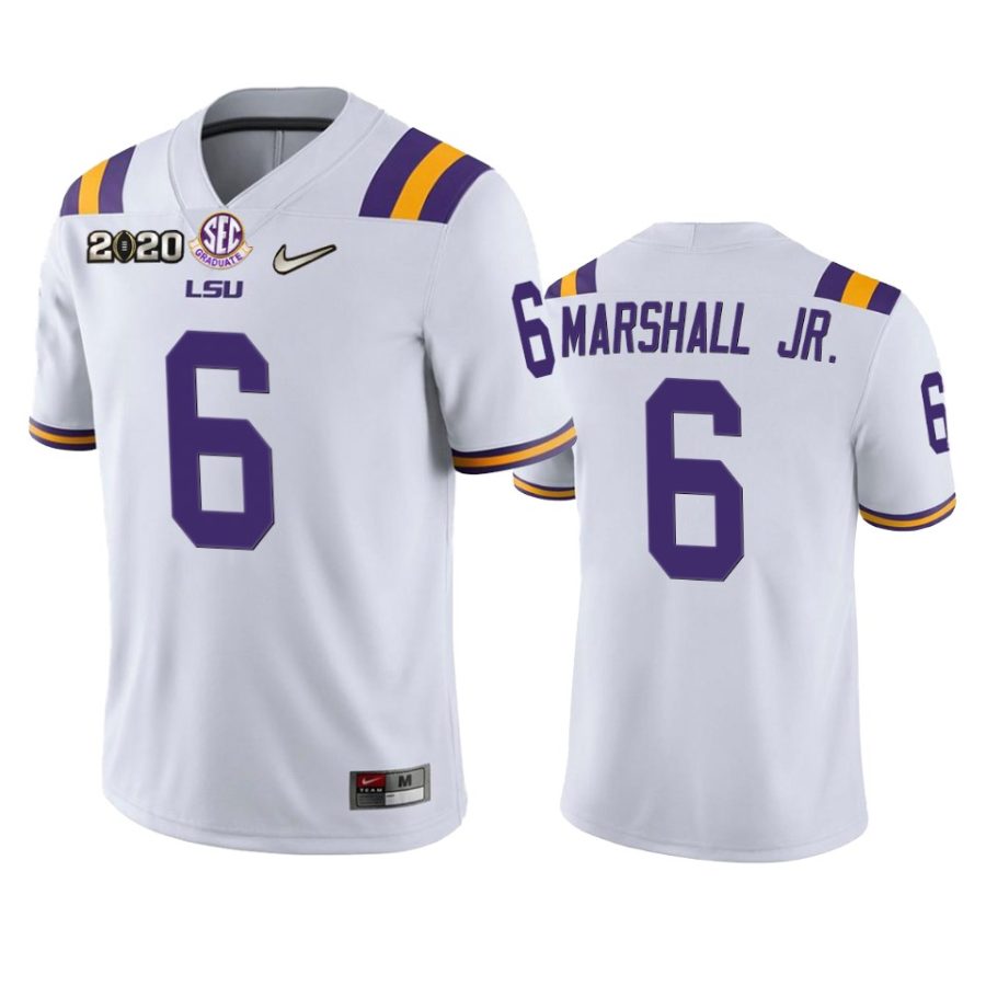 mens lsu tigers terrace marshall jr. white 2020 national championship jersey