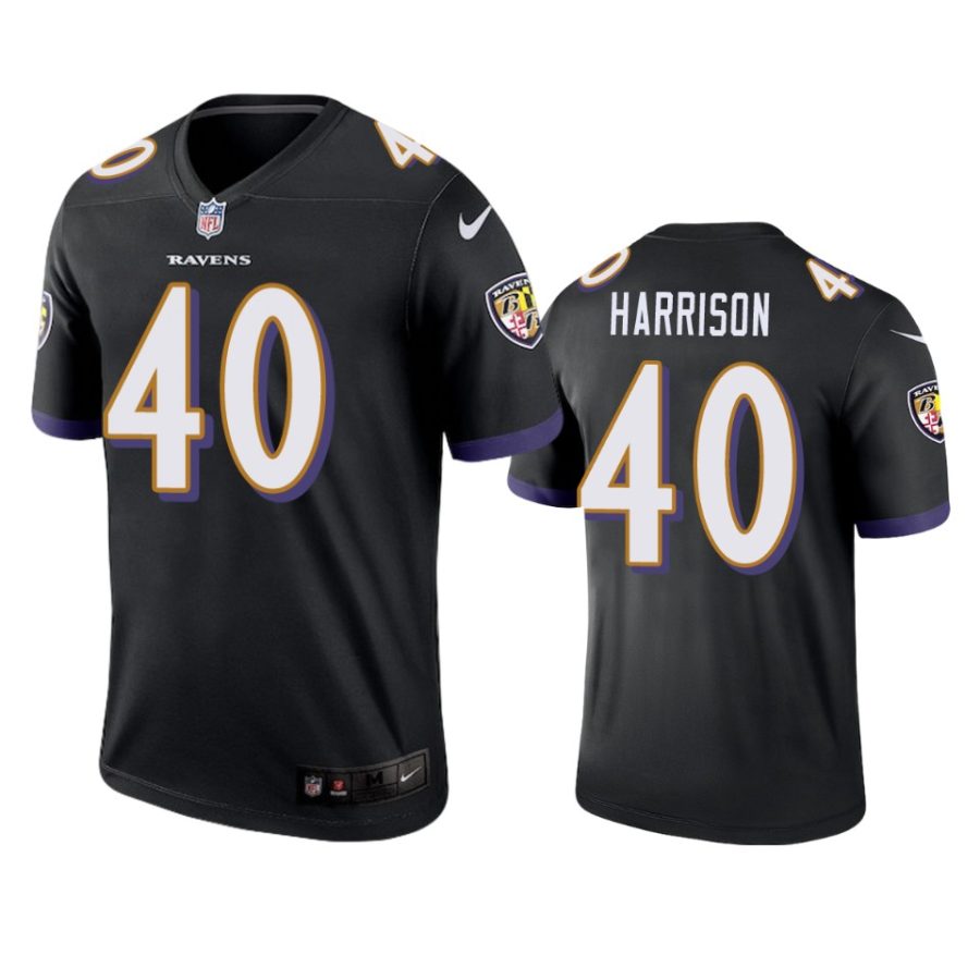 mens malik harrison ravens black legend jersey