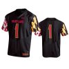 mens maryland terrapins 1 under armour black replica jersey