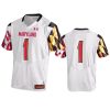 mens maryland terrapins 1 under armour white replica jersey