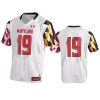 mens maryland terrapins 19 under armour white replica jersey