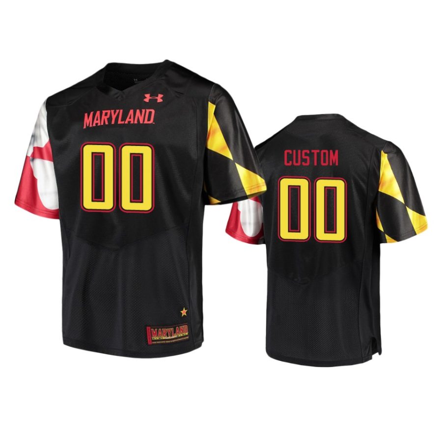 mens maryland terrapins custom black college football jersey