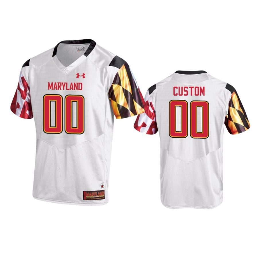 mens maryland terrapins custom white college football jersey