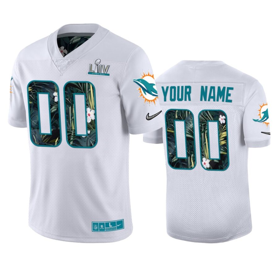 mens miami dolphins custom white super bowl liv jersey