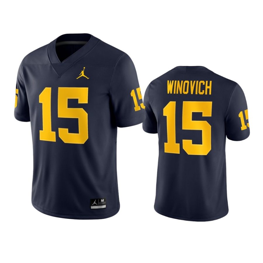 mens michigan wolverines chase winovich jordan brand navy game jersey