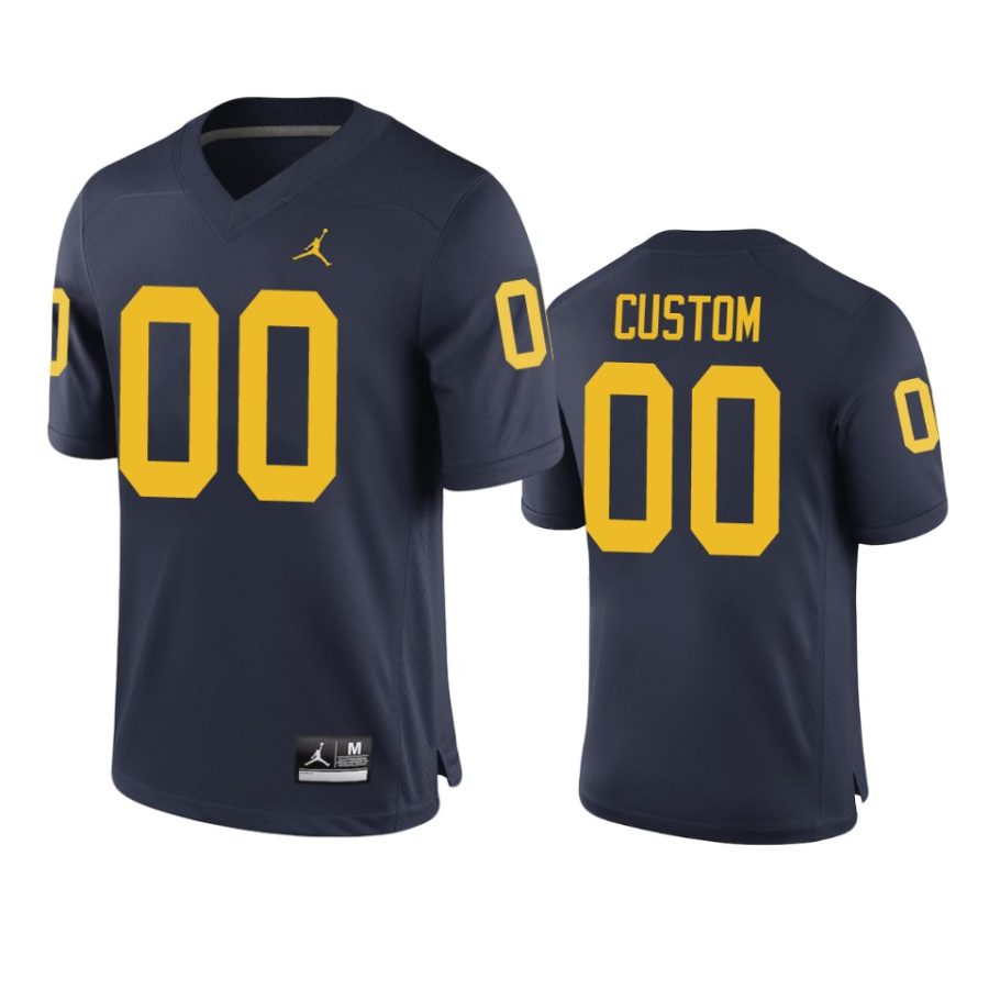 mens michigan wolverines custom navy college football jersey