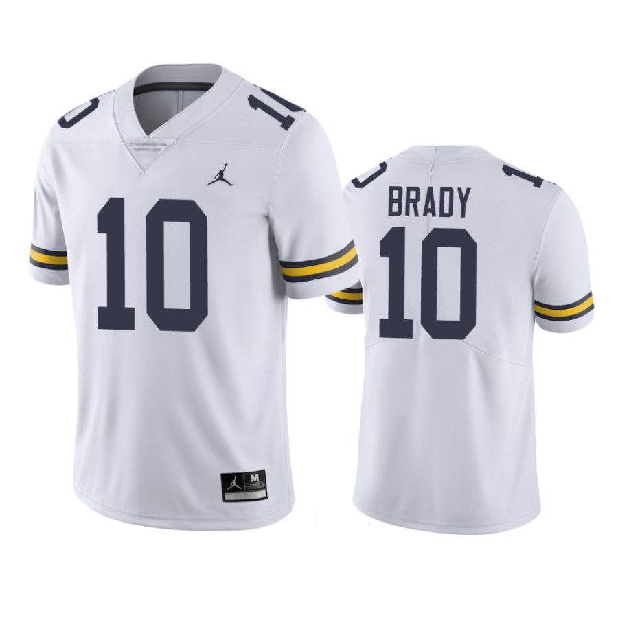 mens michigan wolverines tom brady white college football jersey