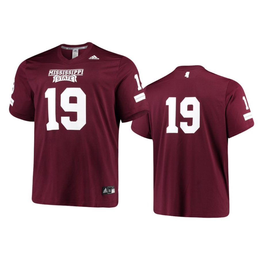 mens mississippi state bulldogs 19 maroon replica jersey