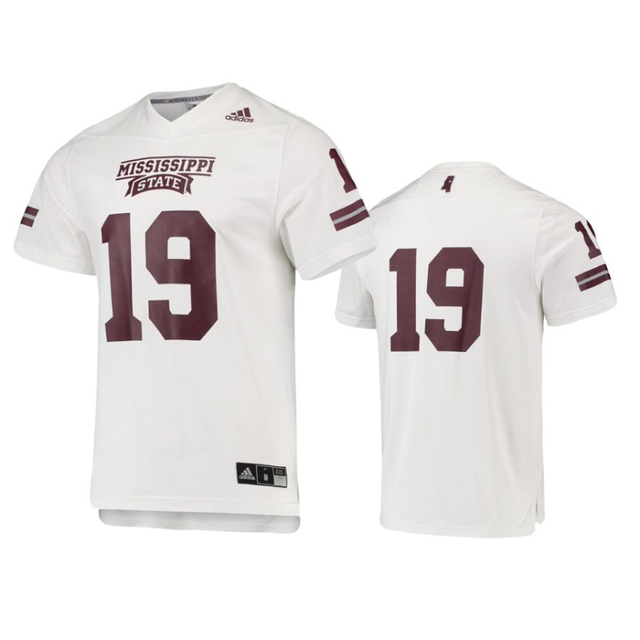 mens mississippi state bulldogs 19 white replica jersey