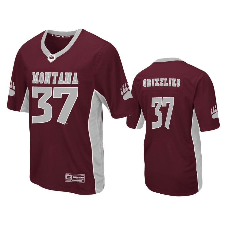 mens montana grizzlies 37 maroon max power jersey