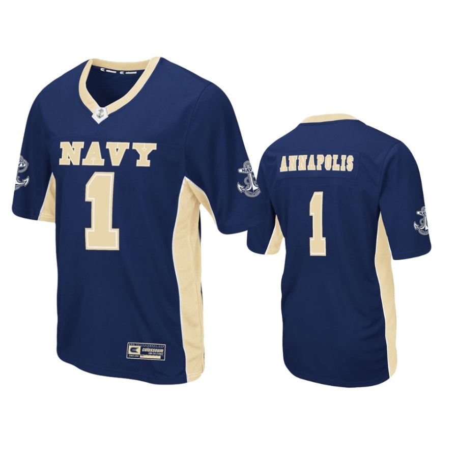 mens navy midshipmen 1 navy max power jersey