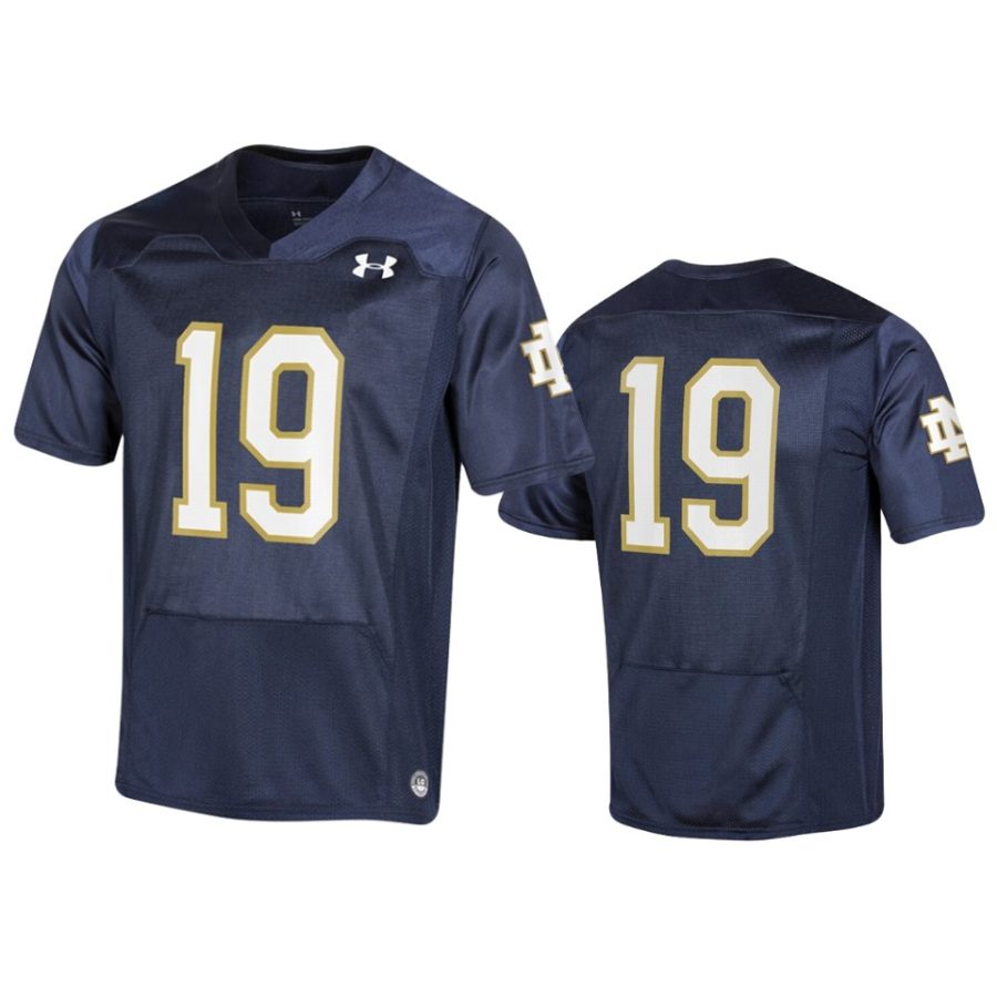 mens notre dame fighting irish 19 under armour navy replica jersey