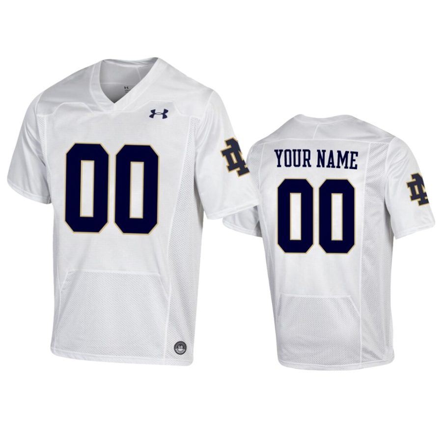 mens notre dame fighting irish custom under armour white replica jersey