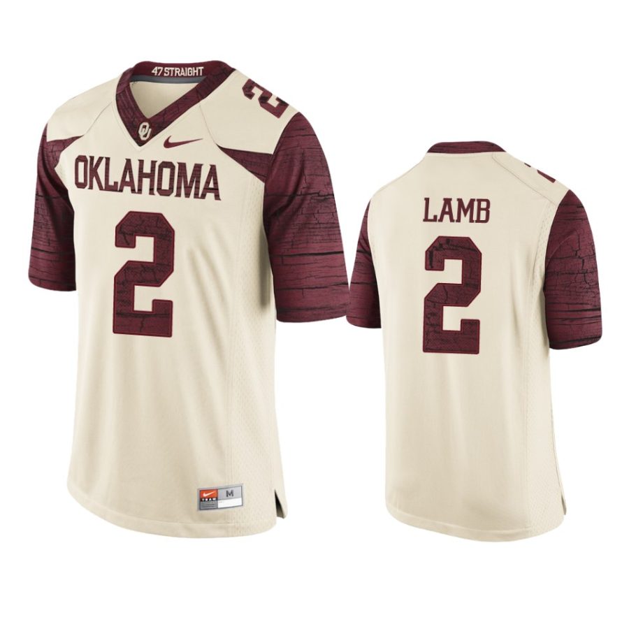 mens oklahoma sooners ceedee lamb cream limited jersey