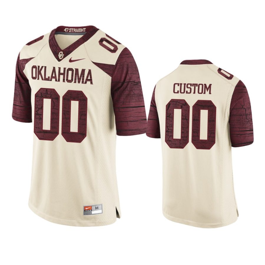 mens oklahoma sooners custom cream limited jersey