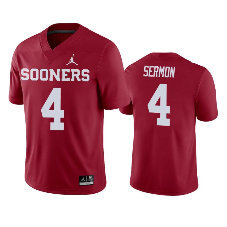 mens oklahoma sooners trey sermon crimson performance jersey